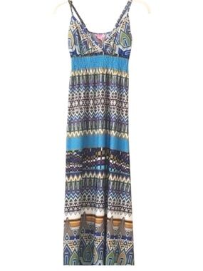 She's Cool V-Neck Multi Color Maxi Dress S